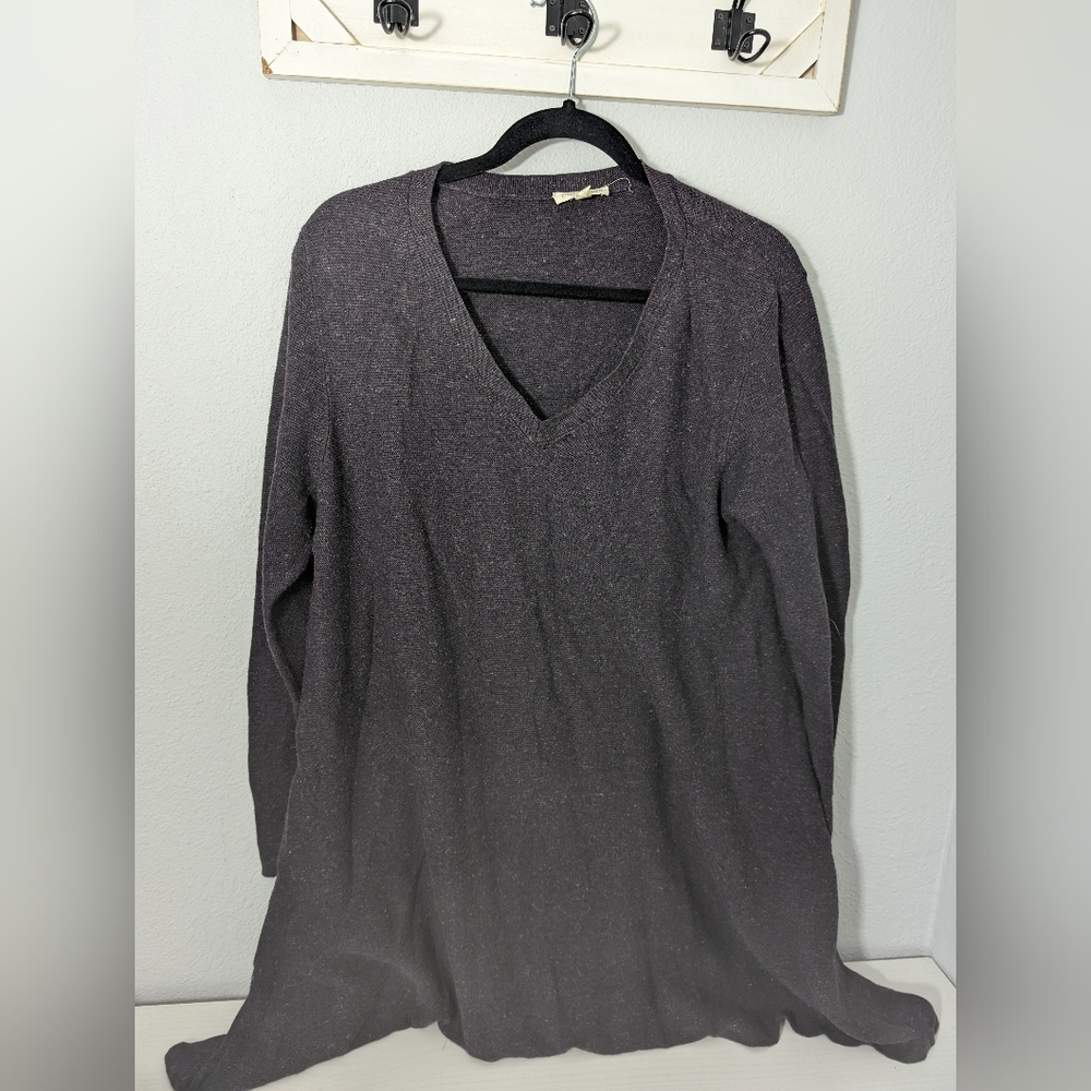 Eileen Fisher deep purple linen blend tunic top sz XL